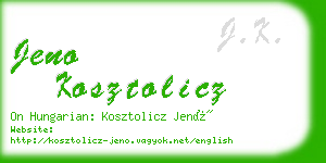 jeno kosztolicz business card